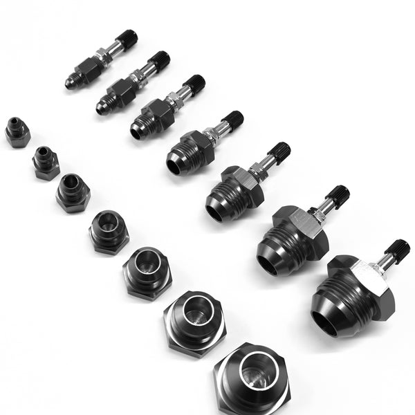 Complete AN Hose Test Fitting Kit - Easy to Use - Detects Leaks - Anodized Aluminum - Blue Finish - Fits -3 AN to -16 AN Hoses - Essential Tool for Every Toolbox T2001