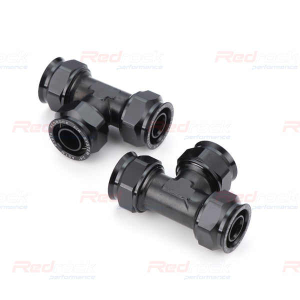 Redrock Performance 1/2 inch Equal Tee Fitting, 2 Pack Tubing fitting for 1/2" (16mm OD) Tubing System,Black