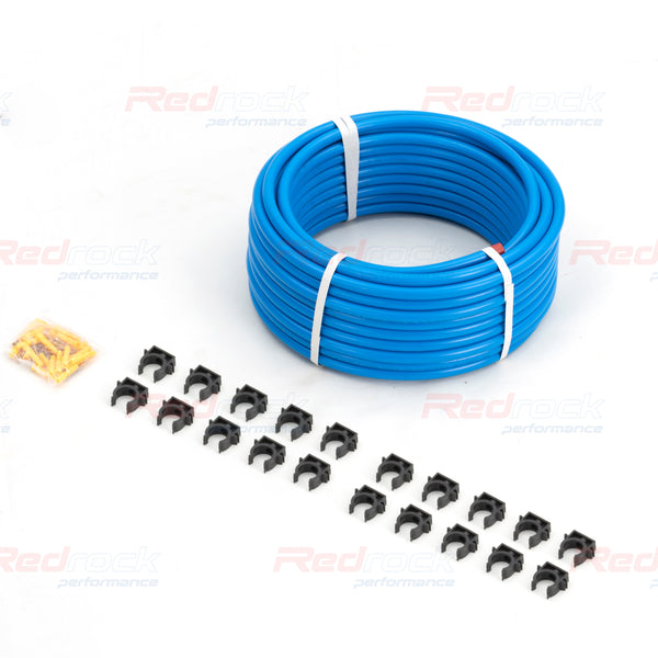 Air Compressor Tubing Kit 3/4" x 100ft HDPE Aluminum Piping System Shop Air Hose Compressed Air Tubing with Pipe Clips AIR Compressor Hose 200PSI ASTM F1282 (3/4-inch, Blue)