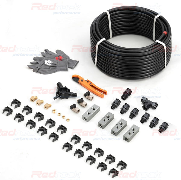 Air Compressor Accessories Kit 1/2" x 100 feet HDPE Aluminum Compressed Air Piping System Black Air Compressor Hose Pressured Leak-Proof Easy to Install 200PSI ASTM F1282