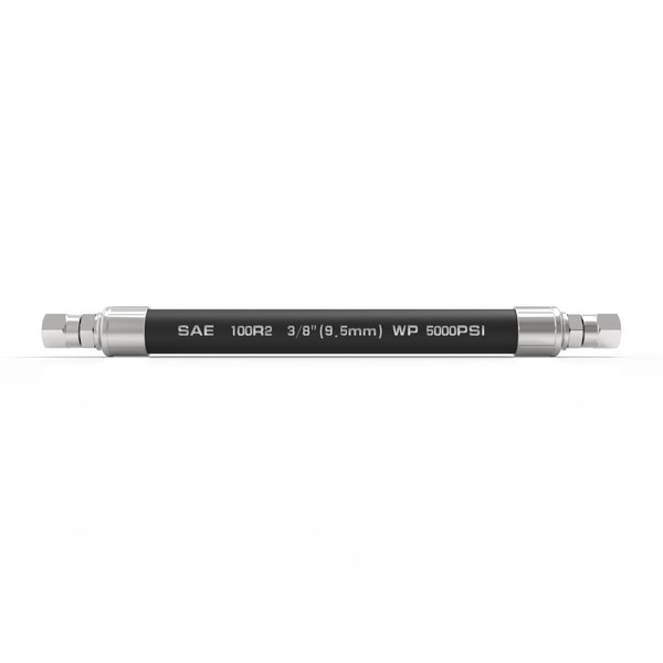 Redrock Performance C2206 Series 3/8" Rubber Hydraulic hose with 2 High-Tensile Steel Wire Braid, Inner Diameter 3/8 Inch, 5000 PSI Max, Hydraulic Hose -40 °F to 212 °F,3/8 JIC Female Female Hydraulic Oil Flexible Hose Assembly